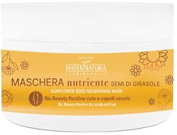 Maternatura, Nährende Haarmaske für Trockenes Haar mit Sonnenblumensamen, Feuchtigkeitsbehandlung, Bio Beauty-Routine für Trockene Haut und Haare, Made in Italy - 200 ml