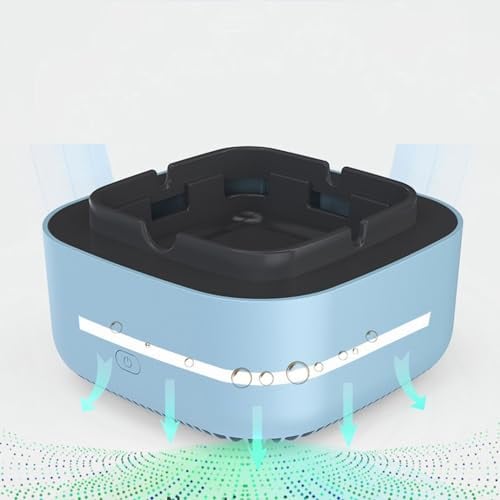 Blue Ashtray Negative Ion Air Purifier Smoke Vacuum Cleaner Powered by AA Battery