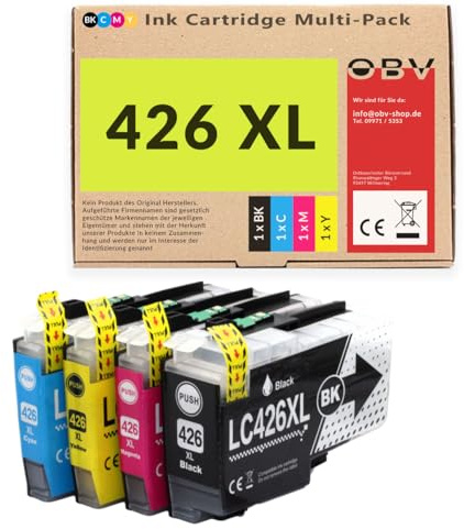 Kompatible Tintenpatronen ersetzen Brother LC426XL – 4er Multipack (BK/C/M/Y) für MFC-J4340DW, J4540DW, J4335DW, J4340DWE – hohe Reichweite