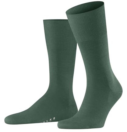 FALKE Herren Socken Airport M So Wolle Baumwolle einfarbig 1 Paar, Grün Caiman 7998, 43-44