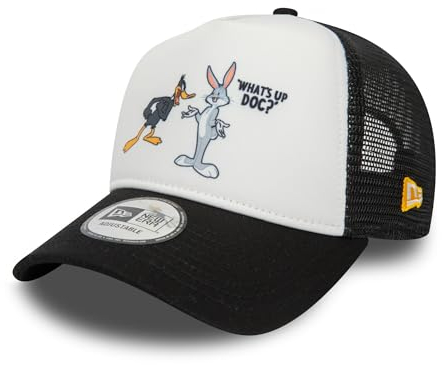 New Era Bugs Bunny Daffy Duck Trucker Cap Looney Tunes verstellbar Cap A-Frame Cartoon weiß schwarz - One-Size