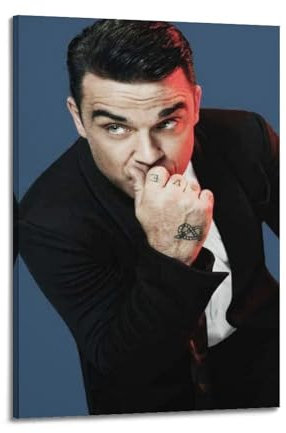 RIOEPURRT Poster mit Sängermotiv Robbie Williams, dekoratives Gemälde, Leinwand, Wandposter und Kunstdruck, modernes Familienschlafzimmer, Dekoration, Poster, 30 x 45 cm