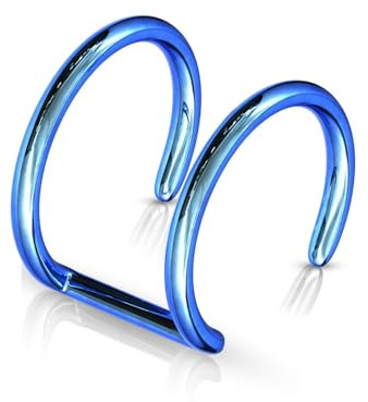 Treuheld® Ear Cuff mit 2 Ringen | Ohrklemme in 5 Farben