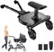 Buggy Board mit Sitz, Kiddy Board, Trittbrett für Kinderwagen, Buggyboard für alle Kinderwagen & Buggies, Universal Stehbrett für Kinder von 2-6 Jahren bis 25 kg (Schwarz)