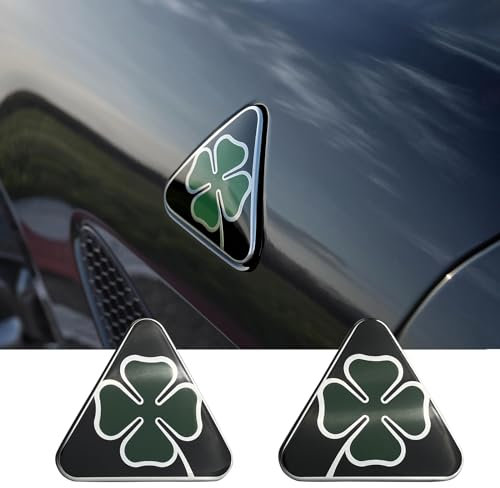 Adesivo decorativo 3D Quadrifoglio nero Super Sport Badge compatibile con Alfa Romeo Giulia Stelvio Tonale Giulietta 4c MiTo 159 147 159 Accessori esterni