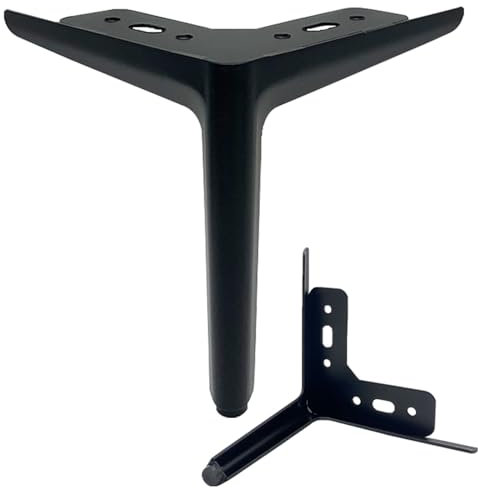YJRZYQKXKL Pieds de Meuble Noir Mat, Lot de 4 Pattes de Meuble Triangle Acier au Carbone | Finition en Anodisé Pieds de Table Hauteur: 15cm Pieds de Canapé Pieds de Table Basse-15cm/6