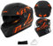 SMTSEC Motorradhelm Damen Herren Full Face Helm Retro Klapphelm DOT/ECE-Zertifizierter Mit Anti-Fog Sonnenblende Helm Motorrad Downhill Helm Mopedhelm Schutzhelm Für Cruiser Chopper,Orange-55~62CM