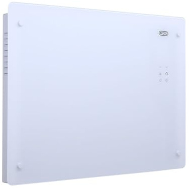 ECOSO 1500W White WiFi Glass Panel Smart Electric Heater Feet Plug 465x640 | Aluminium Construction. Generous Heat Output. Contemporary Style. Glass Panel Design. WiFi Control. UK Plug Fitted.