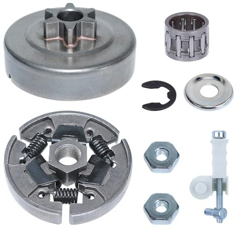 ADEFOL 3/8 Kupplungstrommel Kettenrad Satz für Stihl 017 018 MS170 MS180 021 023 025 MS210 MS230 MS250, ADEFOL Kettenrad mit Kupplung, Lager, Unterlegscheibe, E-Clip, Mutter, Kettenspanner