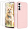 YXKJ - Cover per Samsung Galaxy A16 5G/4G con 2 Pezzi Vetro Temperato, Custodia Posteriore Glassata Traslucida PC Anti-Impronte, [Tocco Setoso] [AntiGraffio] - Rosa