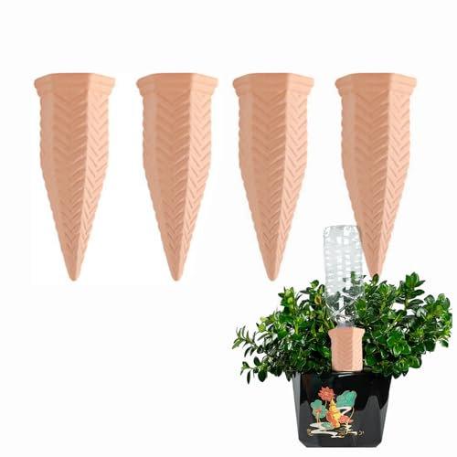 MKNZOME Irrigazione a Goccia per Vasi, 4 Pezzi Irrigazione Automatica Vacanza Piante Irrigazione Kit Irrigazione Giardino per Piante Fiori da Interno ed Esterno