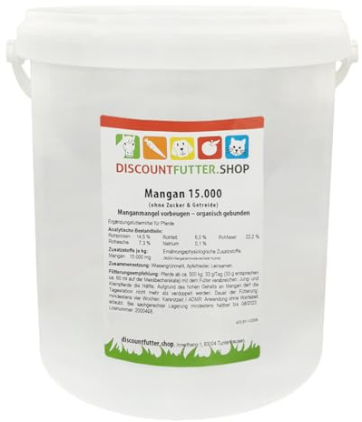 Mangan 15.000 Pellets für Pferde, organisch gebunden, 5 kg | Bei Manganmangel, glutenfrei, getreidefrei & ohne Zuckerzusatz