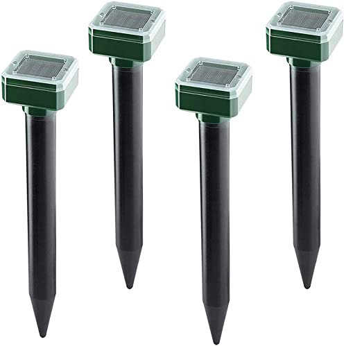 Solare Repellente per Talpe Ultrasuoni,Ultrasuoni per Anti Talpa con IP65 Impermeabile, Ultrasuoni per Talpe da Esterno per Giardino,Scaccia TaIpe (quadrato 4)