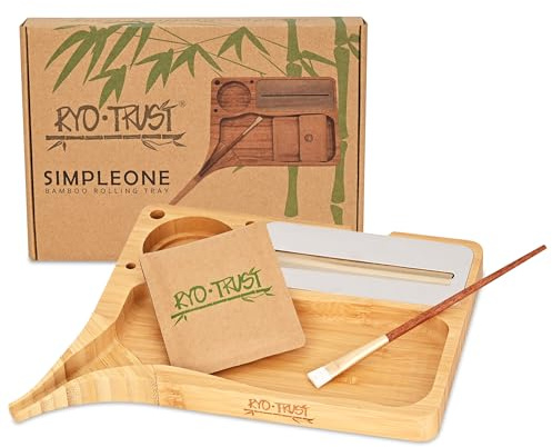 Rolling Tray, Durable Bamboo Tray, Designed to Organize Herb Accessories, Easy to Clean and Carry, Perfect for Home Storage or Travel, Medium