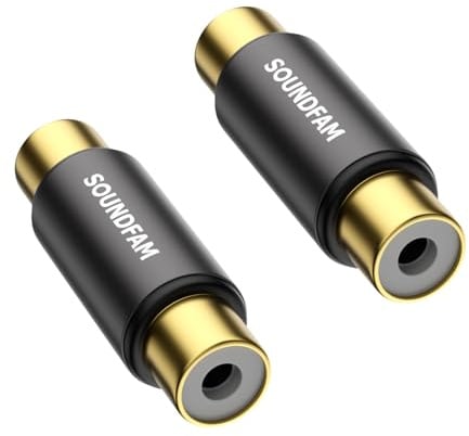 SOUNDFAM Gold Plated RCA Female to Female Coupler,Barrel Connectors Adapters Extend Subwoofer RCA Cables for HDTV,Speakers, Amplifiers, Car Audio