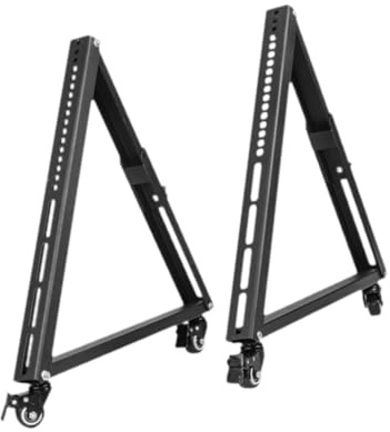 Mobiler TV-Ständer mit niedriger Höhe, Monitor-Bodenständer mit Rädern, platzsparend, stabil, dreieckig, Rollständer für LED-LCD-Fernseher mit Flachbildschirmen, 43 x 57 cm - 81,3 cm bis 139,7 cm, 2