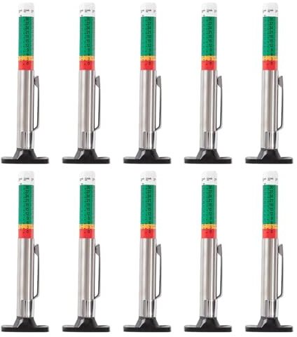 10PCS Tyre Tread Depth Gauge UK, Color Coded Tyre Depth Gauge, Portable Depth Measurement Tool in 25MM/32nds, Accurate Scale Tread Gauge for Car Truck Motorcycle Safety