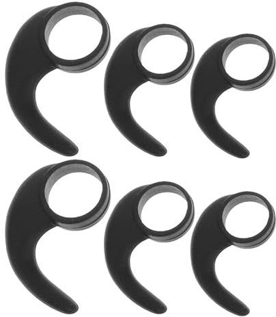 HOMOCONO rutschfeste Ohrbügel aus Silikon 6 Stück 10mm Schwarz für Kopfhörer Geeignet für Videoanrufe und Outdoor Sport