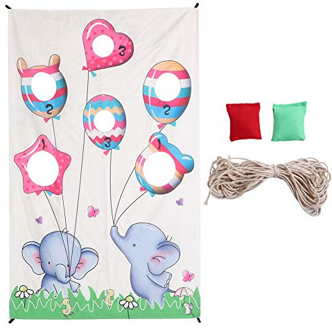 Ensemble de Jeux de Lancer d’intérieur avec Sac de Sable et Rideau Cible, Jouet de Lancer pour Enfants, activité intérieure pour Les fêtes en Famille, Rideau de Porte réutilisable