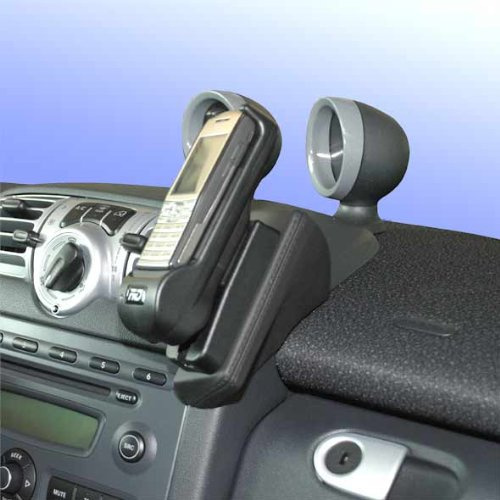 KUDA Handyhalterung passend für Mercedes Benz Smart Fortwo ab 04/2007 bis 09/2010 - Telefonkonsole für Smartphones, Handy, Navi, und mehr – Kunstlederkonsole, schwarz, 091785