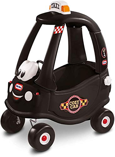 Little Tikes Black Cab Cozy Coupe Car - Ride-On Age 3+ with Real Working Horn, Clicking Ignition Switch, & Fuel Cap