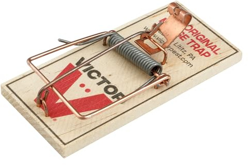 Victor Lot de 4 Pièges à Souris - Tapette en bois avec pédale en métal pour un contrôle efficace de nuisibles en intérieur comme en extérieur #M156