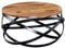 FineBuy Couchtisch MANUR 60x30x60 cm Sheesham Massivholz/Metall Sofatisch, Design Wohnzimmertisch Rund, Stubentisch Industrial Braun, Designer Holztisch Kaffeetisch Massiv, Tisch Wohnzimmer