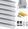 Chesbung Profilé Aluminium LED - 6x1mètre Aluminium Profilé U-forme pour Bandes à LED, Compact Finition Professionnelle avec Transparent Couvercle,Embouts,Clips de Montage en Métal,Embouts