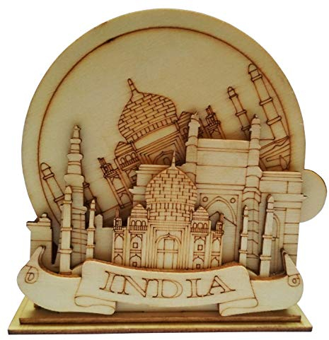 Purpledip - Posavasos de madera (5 unidades), diseño de Taj Mahal (11669)