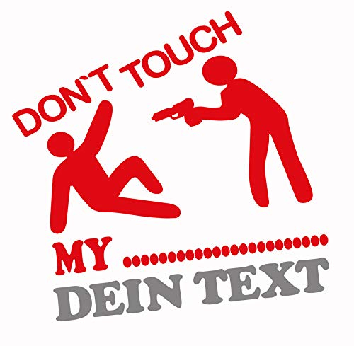 topdesignshop Dont Touch My Car Bike Pc Board Auto Aufkleber Motorrad Modell Name MK Wunschtext Sticker Sonst Klatsch Bang JDM Tuning Eigener Text