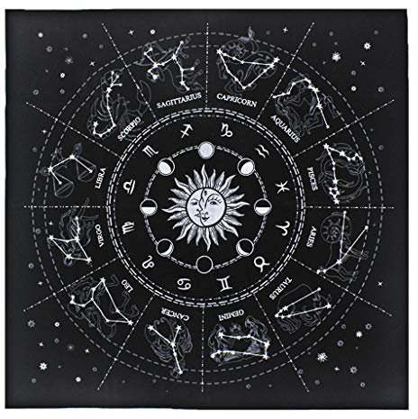 DALIN 12 Constellations Tarot Card Tablecloth Board Game Velvet Divination Altar Cloth