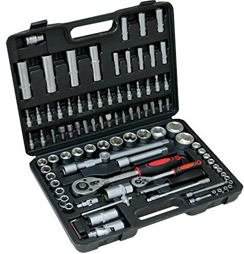 Walgreen 94pc 1/4 & 1/2 Drive Socket Ratchet Wrench Set External Screwdriver Torx Ratchet Quick Release Spanner 1/2 1/4 Driver Bit Set with Case Garage Repair Tool