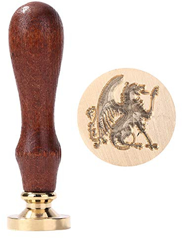 Siegelwachs-Stempel im Vintage-Stil, Siegelwachs, Tiermotiv, Dekoration für Einladungskarten, Briefumschläge, DIY, für Weihnachten, Hochzeit, Party (Drache)