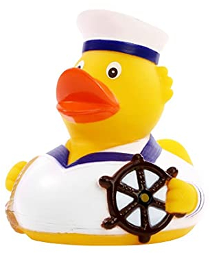Schnabels Quietsche-Ente Seefahrer Matrose (weiß) - Geschenk für Geburt Geburtstag Namenstag Kinder Baby Freund-in Mädchen Junge - Spielzeug Bade-Ente Badewanne Deko