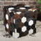 Patchwork Pouf Fellhocker Vanita 45x45x48 cm (B/T/H) aus Echtfell & Holz Hocker quadratisch Echt Ledersitzkissen HH5604