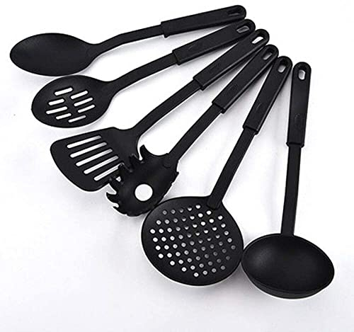 Copper Top - Premium 6pc Kitchen Utensil Set for Cooking 30cm Cooking Utensils,Slotted Spatula,Slotted Spoon,Spaghetti Server,Serving Spoon,Soup ladle,Spatulas (CT-0097)