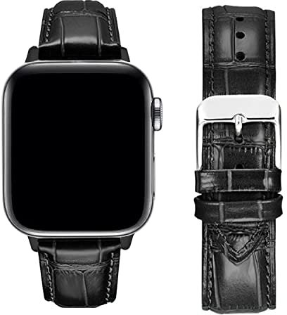 MUENShop Cinturino pelle Compatibile con Apple Watch 41mm 40mm 38mm Coccodrillo Cinturini per iWatch Series 8 7 6 5 4 3 2 1 & SE,Ultra