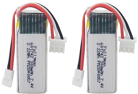 BLLRC 7.4V 300mAh High Speed Lithium Battery for WLToys F959 F959S XK A600 A700 A800 A430 RC Airplane Model Rechargeable Battery for Fixed Wing Glider