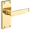 Designer Levers - Victorian Straight Lever Door Handles - Polished Brass - 1 Pair - Latch Door Handle - Interior Use - Short Latch