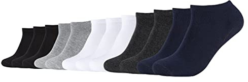 Camano Sneaker Socken Herren Damen 39-42 43-46 47-49 CA-Soft Organic Cotton 12er Pack ohne Gummibund Schwarz Grau Blau Weiß