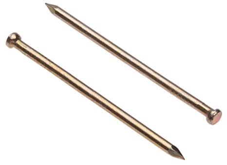 Clavos de Acabado para Paneles (Paquete de 100) Clavo Galvanizado Amarillo para Bricolaje y Manualidades Decoración de Madera Construcción de Muebles Tamaño: Longitud 60mm Diámetro de la uña 2.5mm
