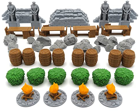 BGExpansions – Geländeplättchen für Der Herr der Ringe: Reise durch Mittelerde™ | 42 Teile | Detaillierte Szenerieplättchen für EIN immersives Spielerlebnis