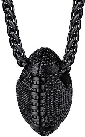 FaithHeart Rugby Halskette für Herren Jungen Charm Halskette mit Rugbyball Anhänger Sport Anhänger Schmuck mit Geschenkebox für Weihnachten Valentinstag