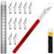 Artcut 1Pcs Scalpel, Cutter De Précision avec 10#11 Lame Scalpel, 1 Ruler, Scalpel Chirurgical pour Modelisme, Papier, Sculpture, Scalpel De Découpe, Petit Cutter, Cutter Precision (Rouge)