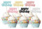 Gyufise 24Pcs Happy Birthday Cupcake Toppers Glitter Birthday Cupcake Food Picks for Celebrating Happy Birthday Party Cake Decorations Supplies Six Colors