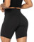 Sunzel Biker-Shorts für Damen, hohe Taille, mit Taschen, Keine Vordernaht, Yoga, Workout, Fitnessstudio, Fahrrad, Shorts, Bauchkontrolle, butterweich, 8 Schwarz M