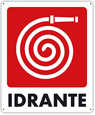 PRINTIX.IT Cartello realizzato su Alluminio sp. 0,5mm. Stampato tramite Tecnologia UV resistente alle Intemperie. Dimensione 12x14,5cm (Idrante antincendio ver. 3)