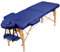 Yaheetech Table de Massage Portable Pliable à 2 Zones Charge 250 kg en Bois Hêtre Hauteur Réglable avec Appuie-tête Amovible Sac de Transport 213 x 60 cm/Bleu