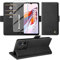 Giyer Handyhülle für Xiaomi Redmi 12C Hülle mit Displayschutzfolie, Schutzhülle für Redmi 12C PU Leder Wallet Flip Case Standfunktion Kartenfach Klapphülle Lederhülle für Xiaomi 12C Cover (Schwarz)