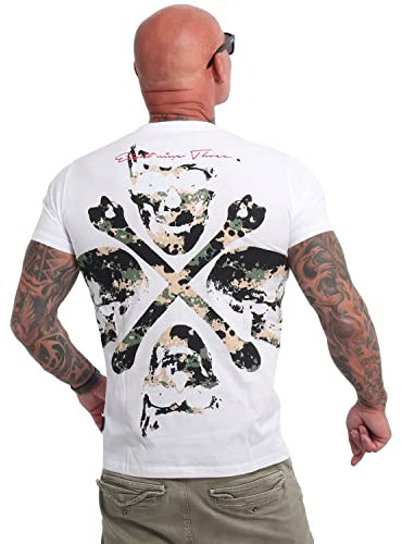 Yakuza Herren Cruel V02 T-Shirt, Weiß, 3XL